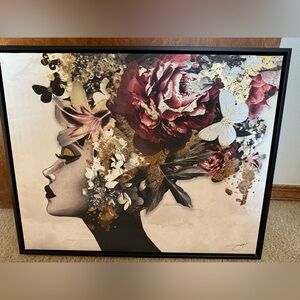 Floral Art Print with Black Frame
